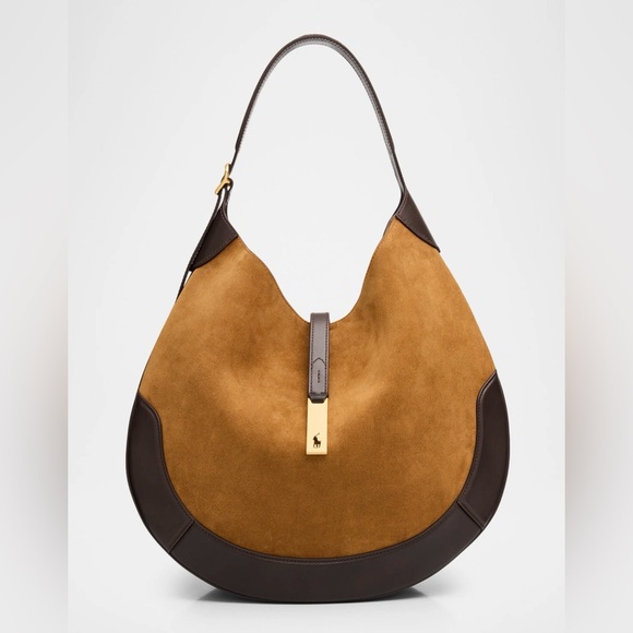 Polo ID Suede Large Shoulder Bag - Picture 2 of 15